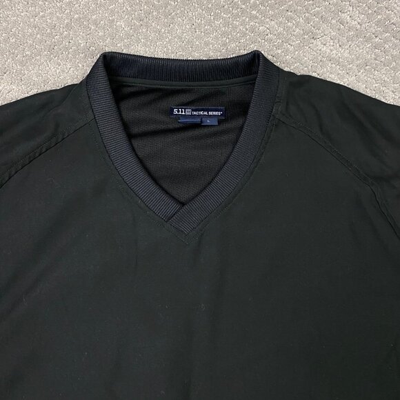5.11 Tactical Station Windbreaker Pullover Men's Large Black V Neck 72304 - Picture 2 of 10